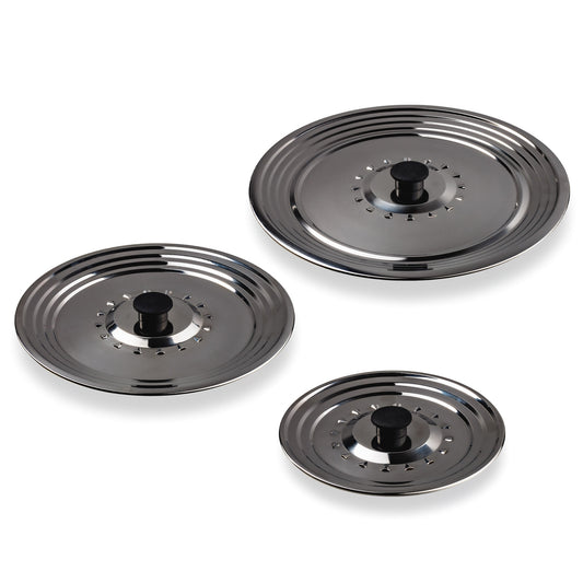 Set of 3 Universal Pan Lids Stainless Steel 16cm-32cm PROSCURA 